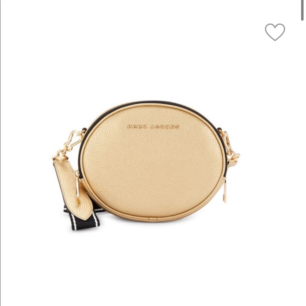MARC JACOBS Metallic Oval Coated Leather Crossbody Bag